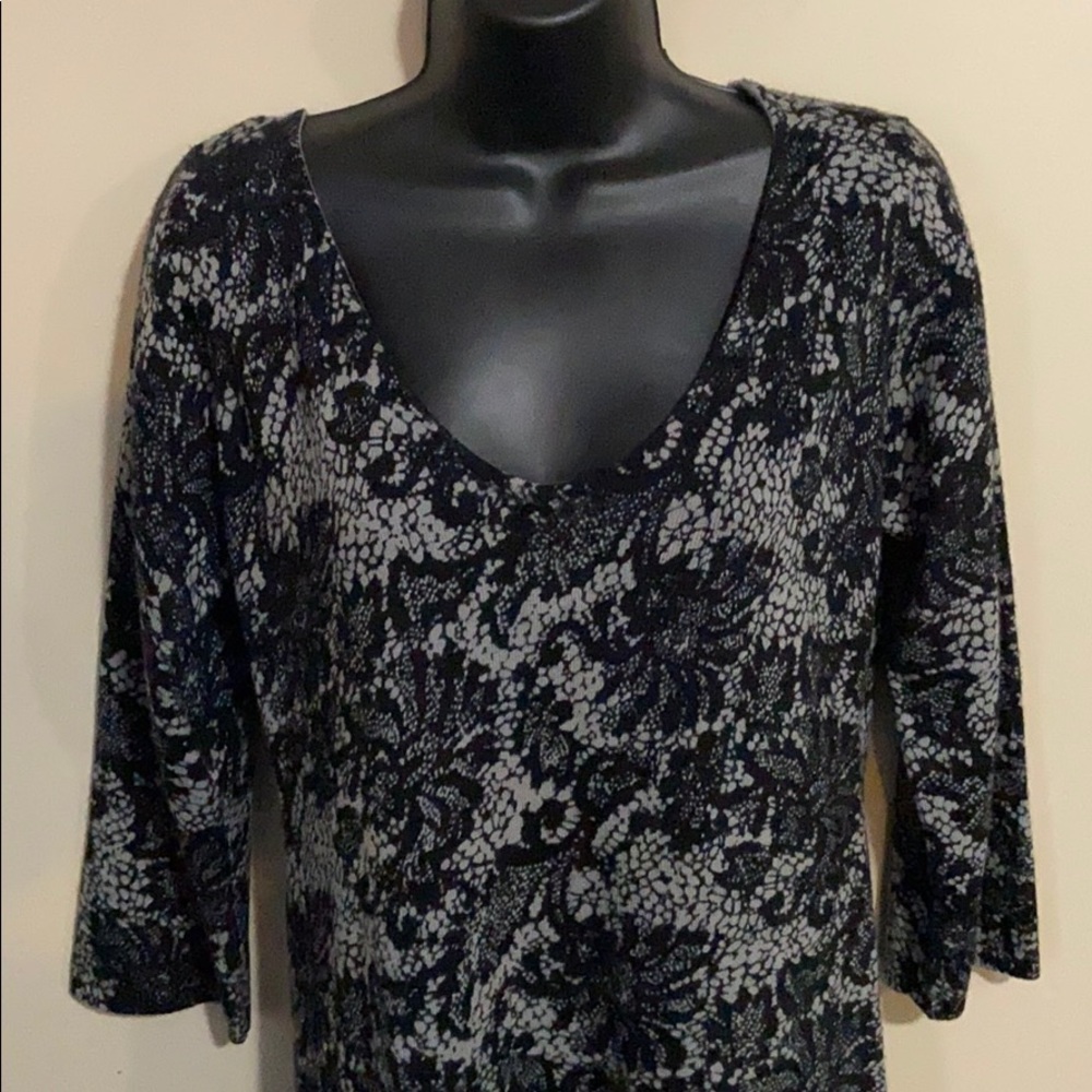 Soft Surrounding Black Grey Knit Dress Medium - image 2
